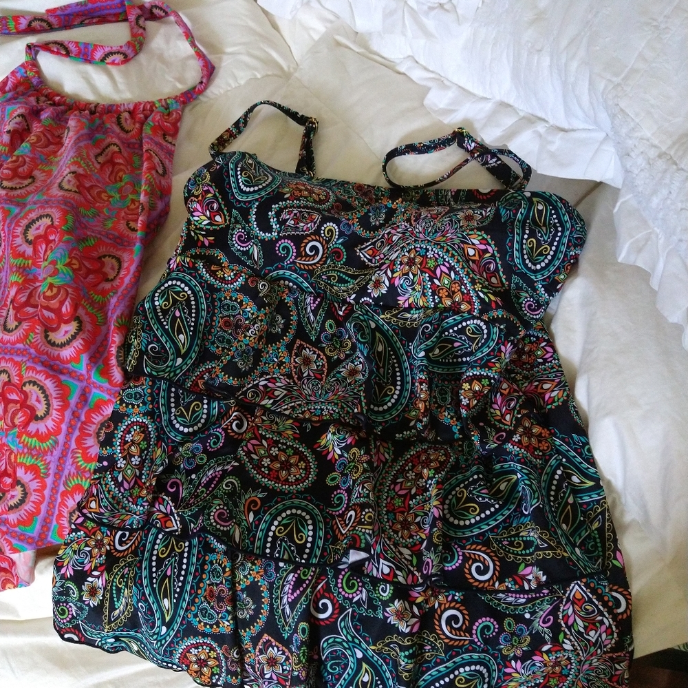 2 Swim Tops XL 14